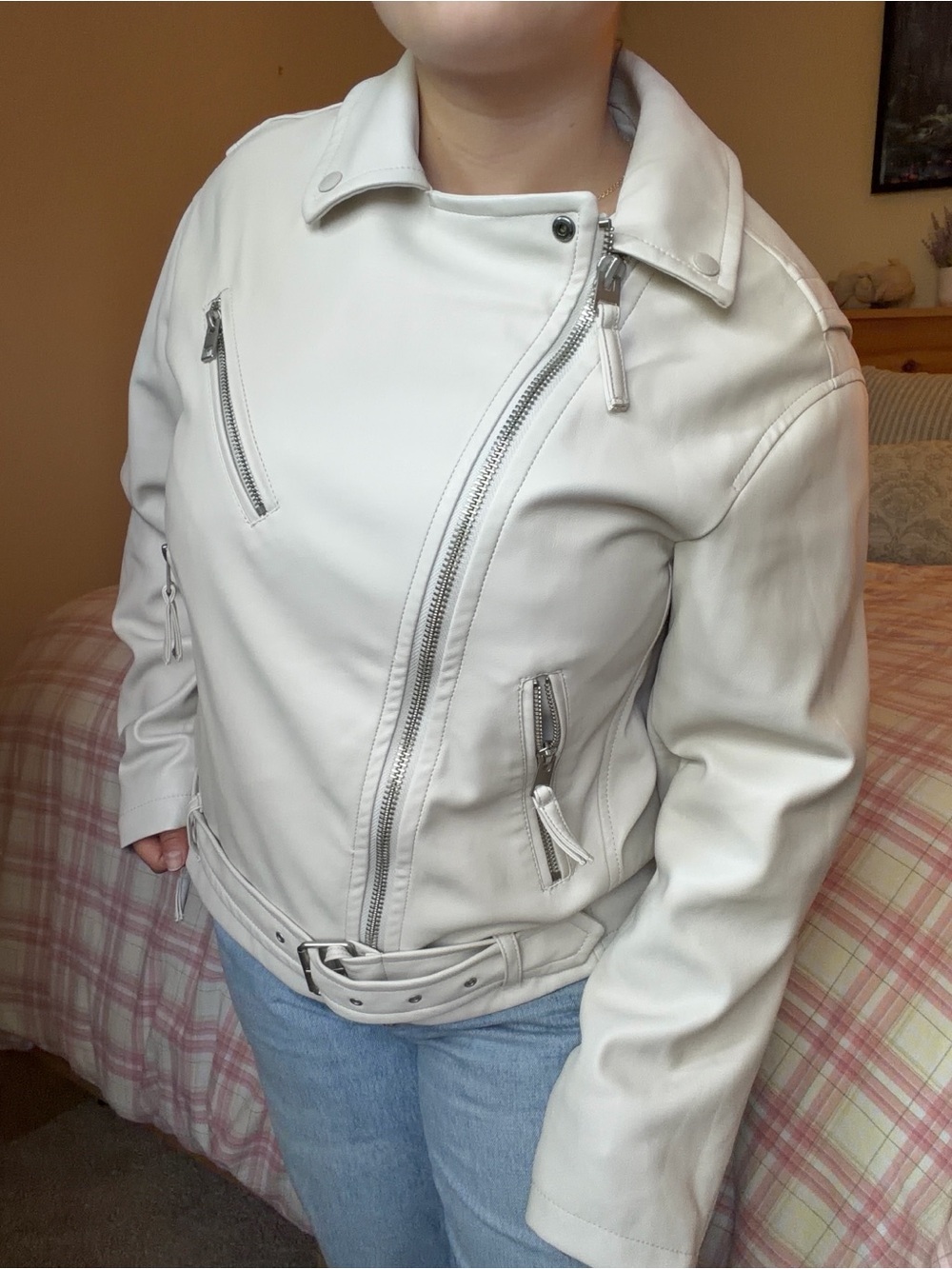 NWT American Eagle Beige Leather Jacket